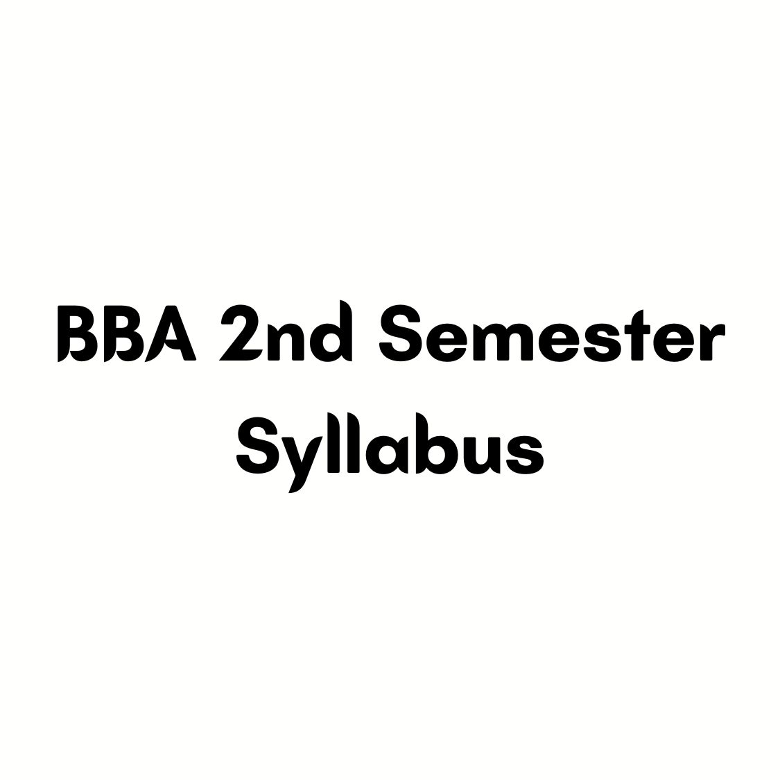 2nd Semester